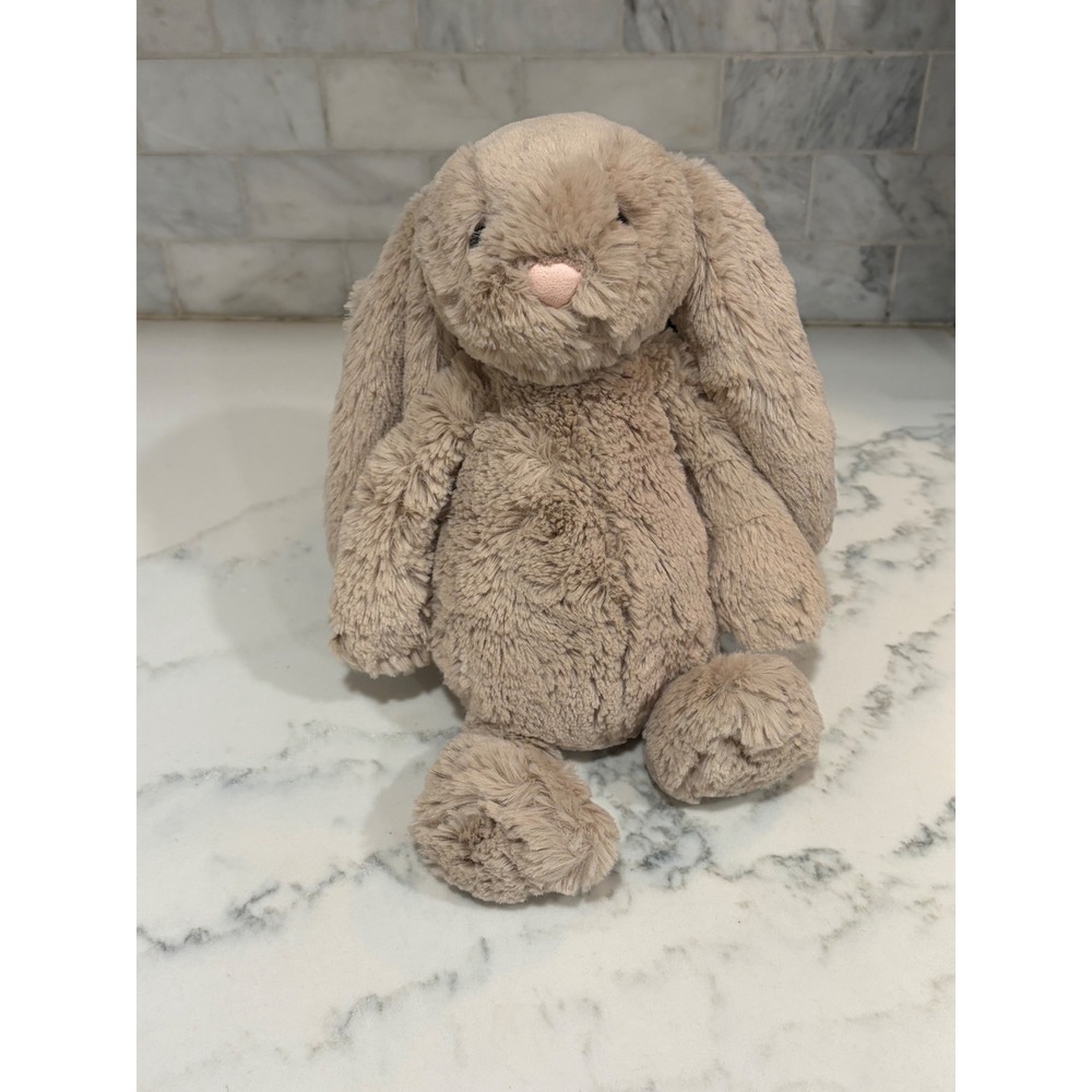 Jellycat London Bashful Bunny Plush Stuffed Animal Beige Tan Floppy Ear Rabbit